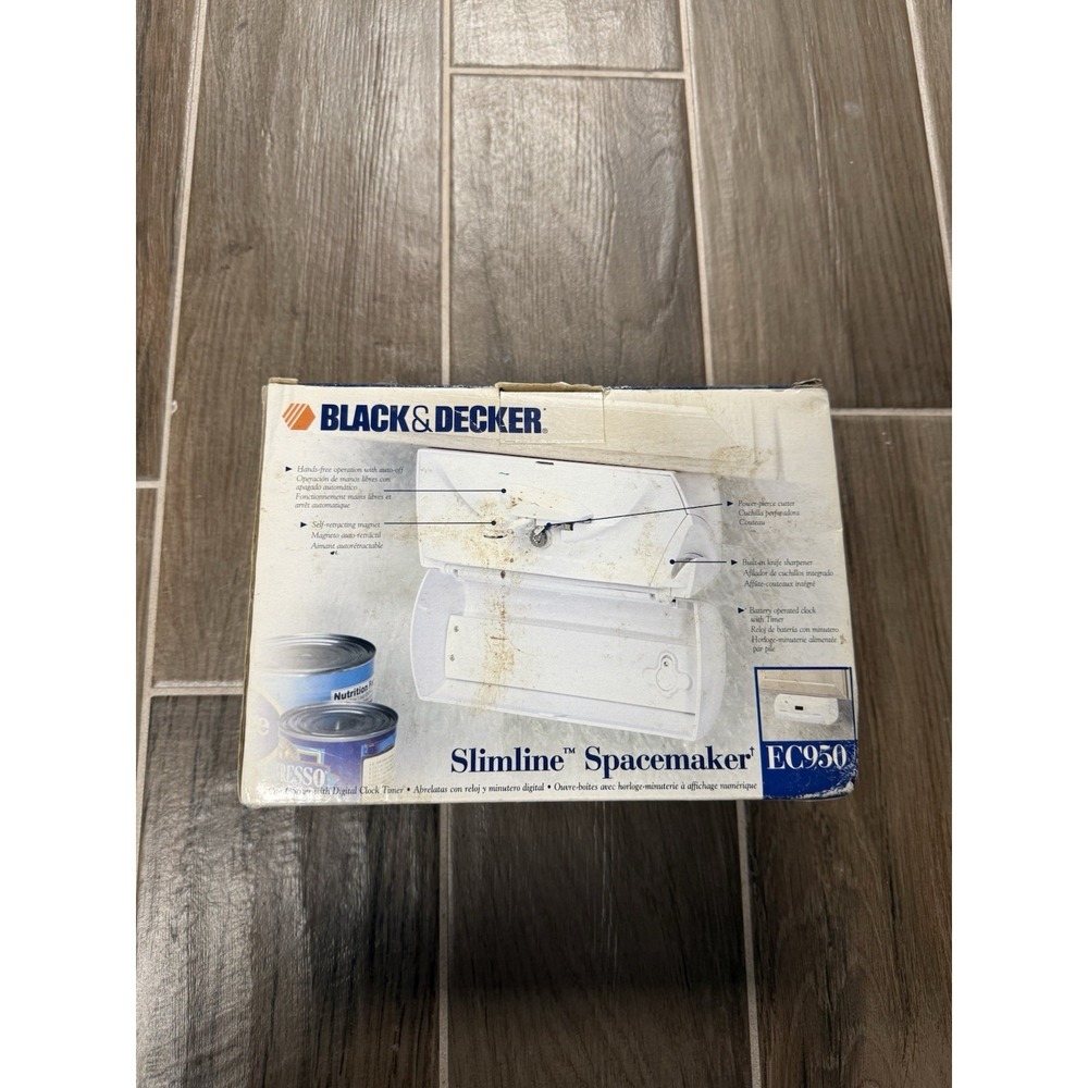 Black & Decker Slimline Spacemaker Can Opener Digital Clock Timer Model EC950